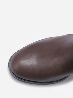 New La Modeuse Bottines à talon carré avec boucle Marron