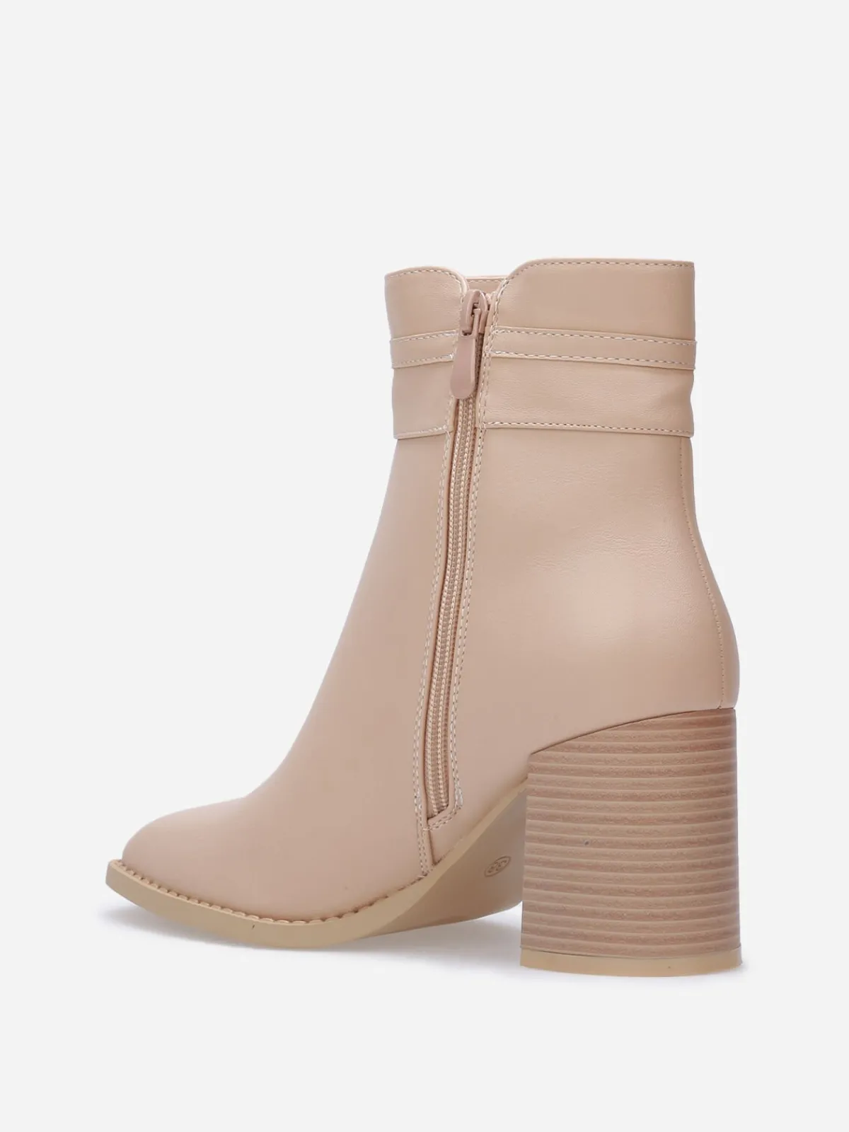 Clearance La Modeuse Bottines à talon carré et mors doré Taupe