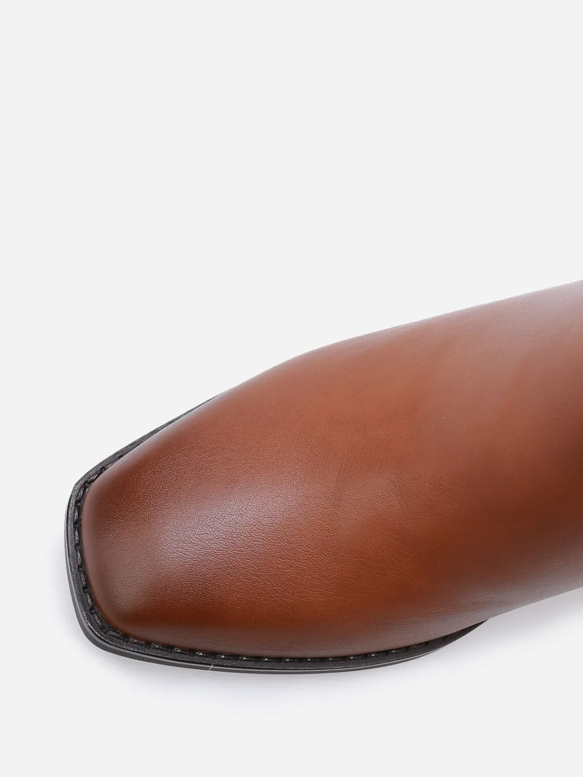 Hot La Modeuse Bottines à talon carré et mors doré Camel