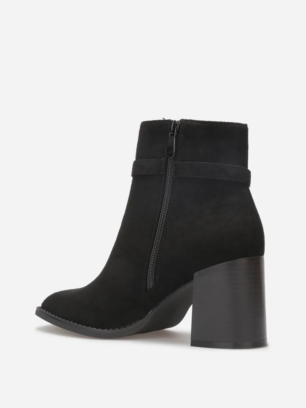 New La Modeuse Bottines à talon en suédine avec mors doré Noir