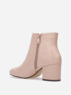 Online La Modeuse Bottines à talon et bout rond Taupe