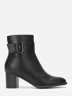 La Modeuse Bottines à talon et détail métallique Noir