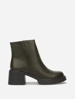 Hot La Modeuse Bottines à talon et semelle crantés Vert