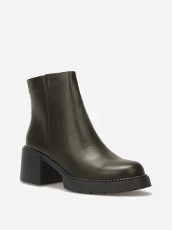 Hot La Modeuse Bottines à talon et semelle crantés Vert