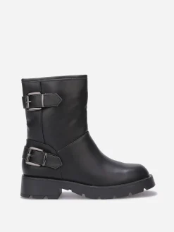Outlet La Modeuse Bottines avec brides à boucle Noir
