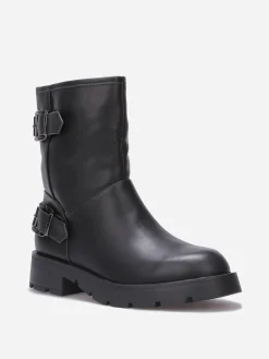Outlet La Modeuse Bottines avec brides à boucle Noir