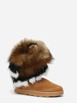Hot La Modeuse Bottines avec tige effet fourré Camel