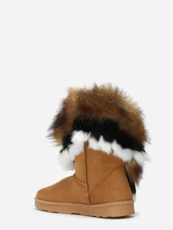 Hot La Modeuse Bottines avec tige effet fourré Camel