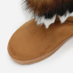 Hot La Modeuse Bottines avec tige effet fourré Camel