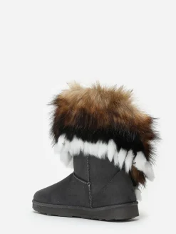 Best La Modeuse Bottines avec tige effet fourré Gris