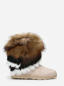 Online La Modeuse Bottines avec tige effet fourré Beige