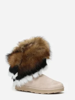 Online La Modeuse Bottines avec tige effet fourré Beige