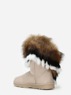 Online La Modeuse Bottines avec tige effet fourré Beige