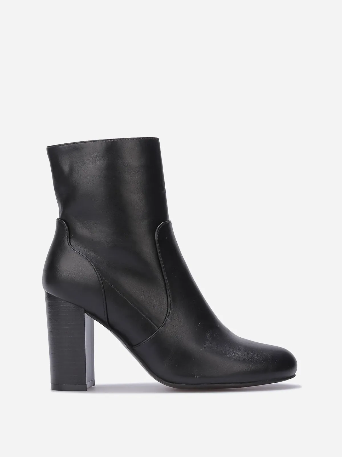 Discount La Modeuse Bottines basiques en simili à talon Noir