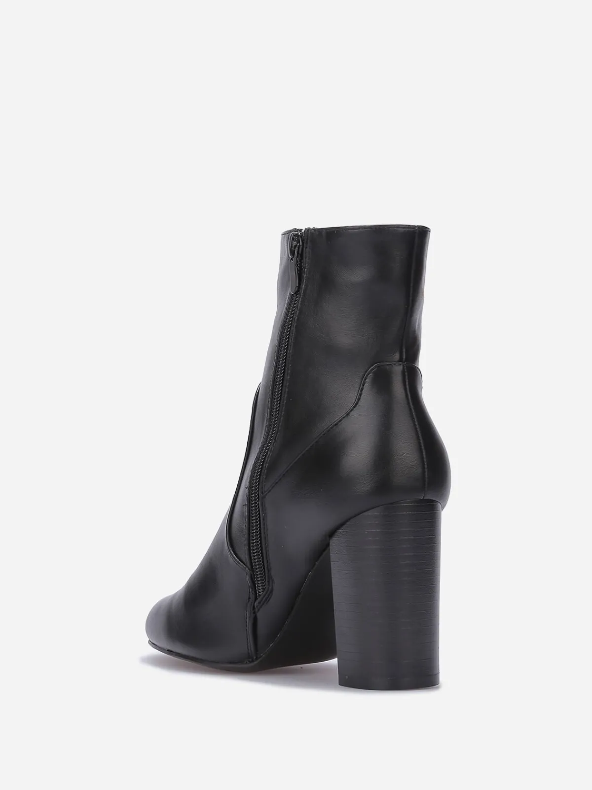 Discount La Modeuse Bottines basiques en simili à talon Noir