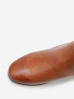 Hot La Modeuse Bottines bi-matière avec boucle dorée Camel
