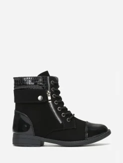 Online La Modeuse Bottines bi-matière avec lacets Noir