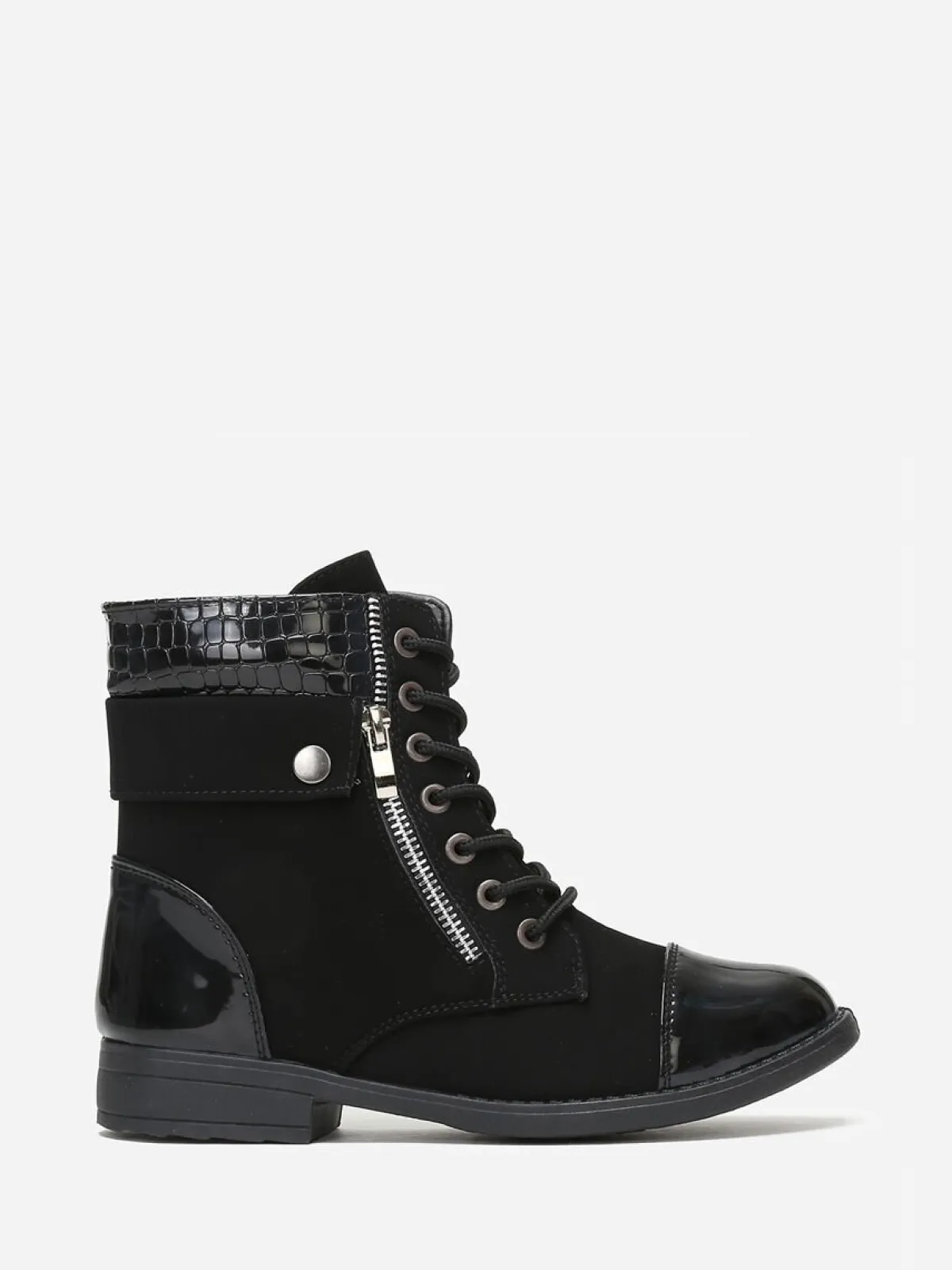 Online La Modeuse Bottines bi-matière avec lacets Noir