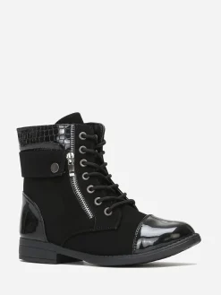 Online La Modeuse Bottines bi-matière avec lacets Noir