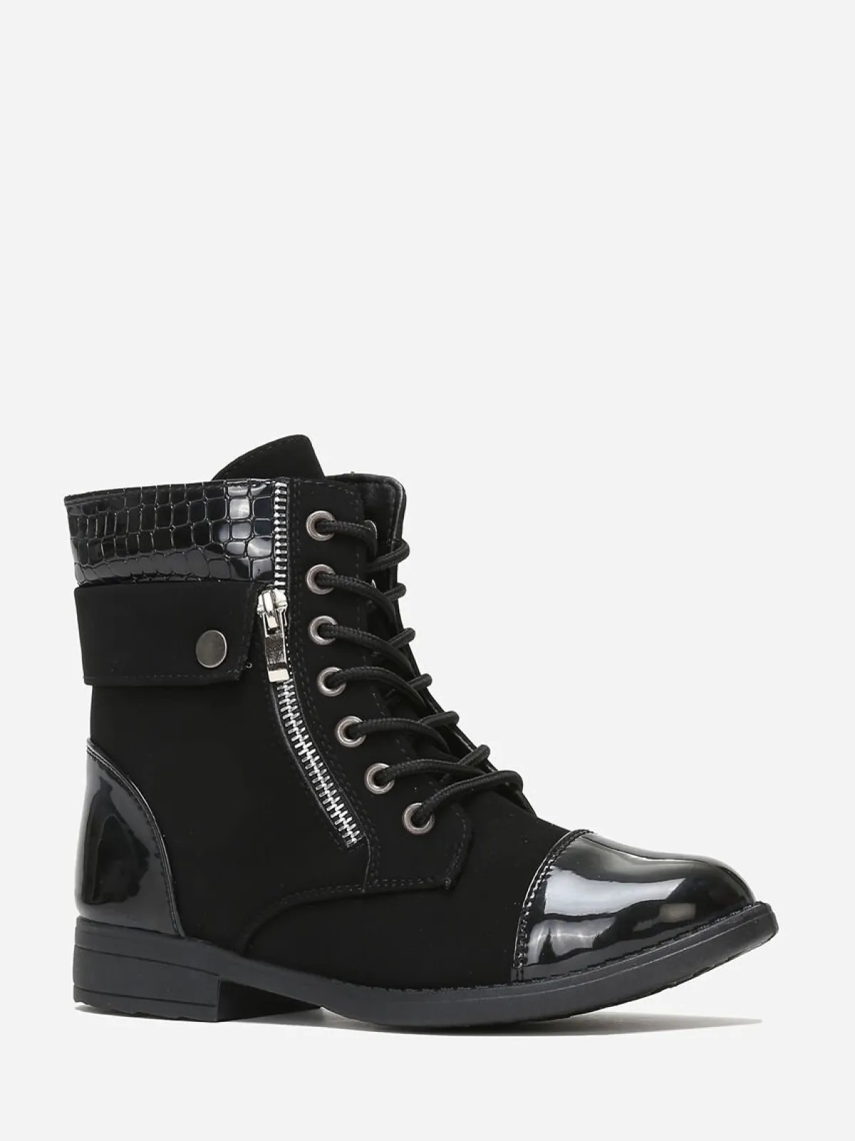 Online La Modeuse Bottines bi-matière avec lacets Noir