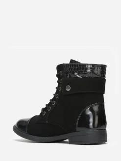 Online La Modeuse Bottines bi-matière avec lacets Noir