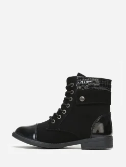 Online La Modeuse Bottines bi-matière avec lacets Noir
