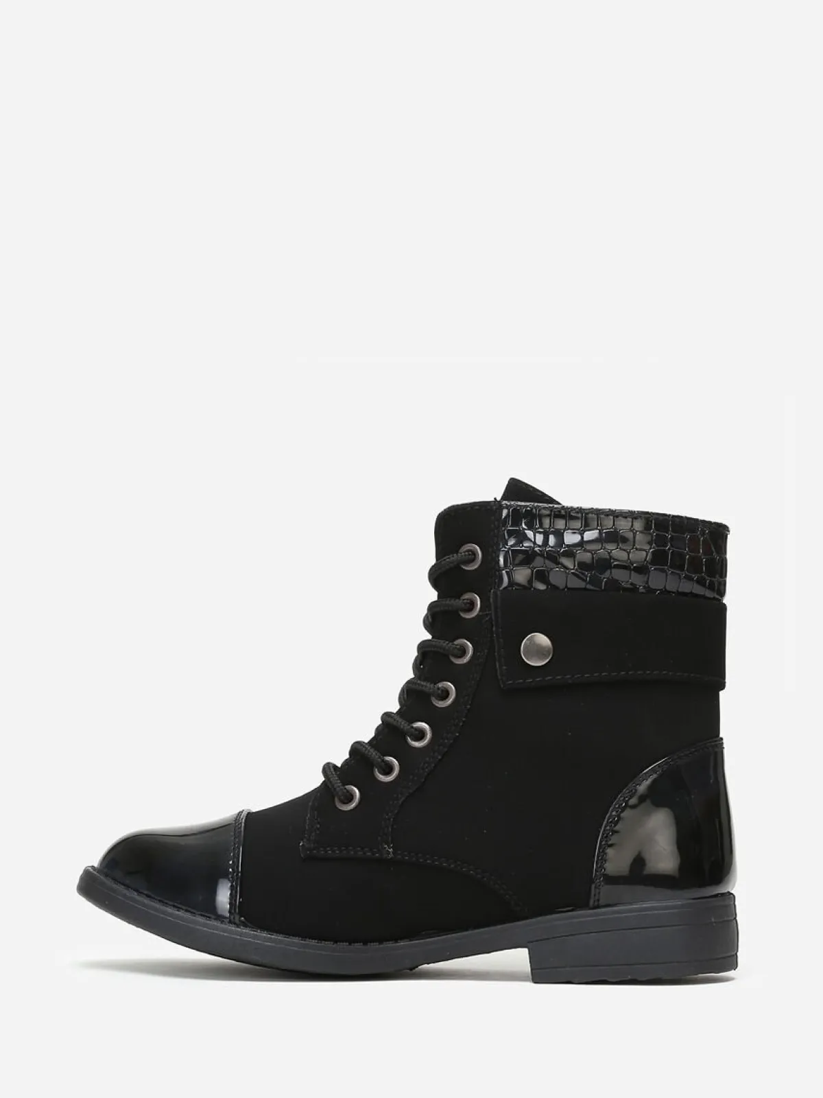 Online La Modeuse Bottines bi-matière avec lacets Noir