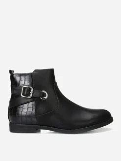 Discount La Modeuse Bottines bi-matière grandes tailles Noir
