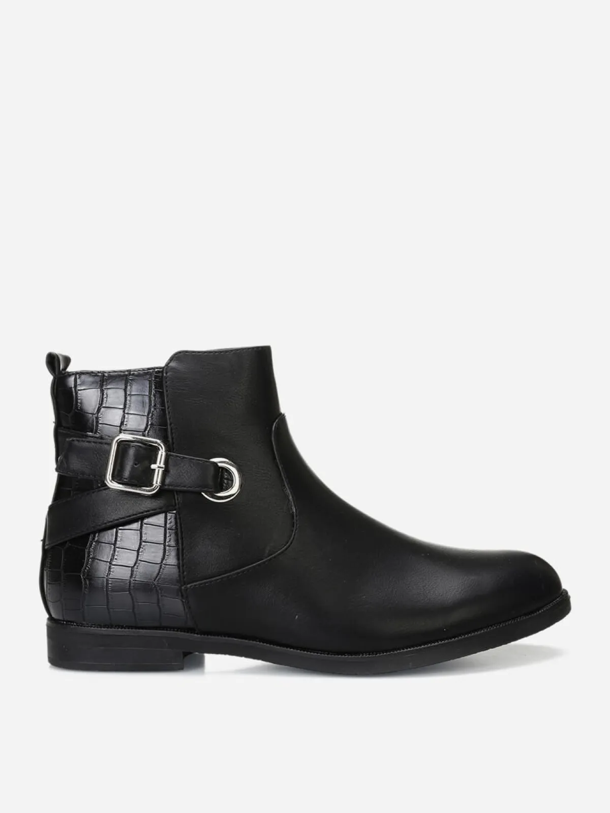 Discount La Modeuse Bottines bi-matière grandes tailles Noir