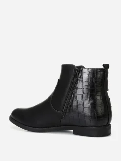 Discount La Modeuse Bottines bi-matière grandes tailles Noir