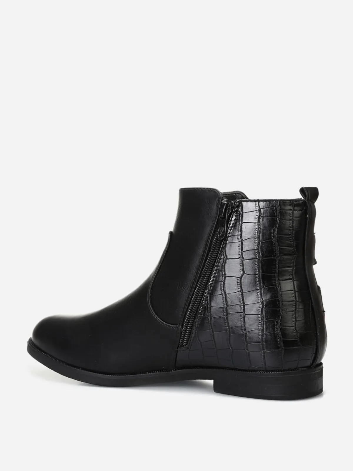 Discount La Modeuse Bottines bi-matière grandes tailles Noir