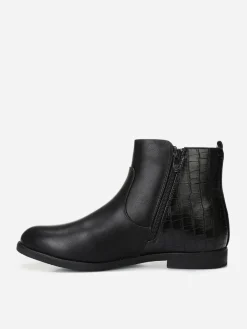 Discount La Modeuse Bottines bi-matière grandes tailles Noir