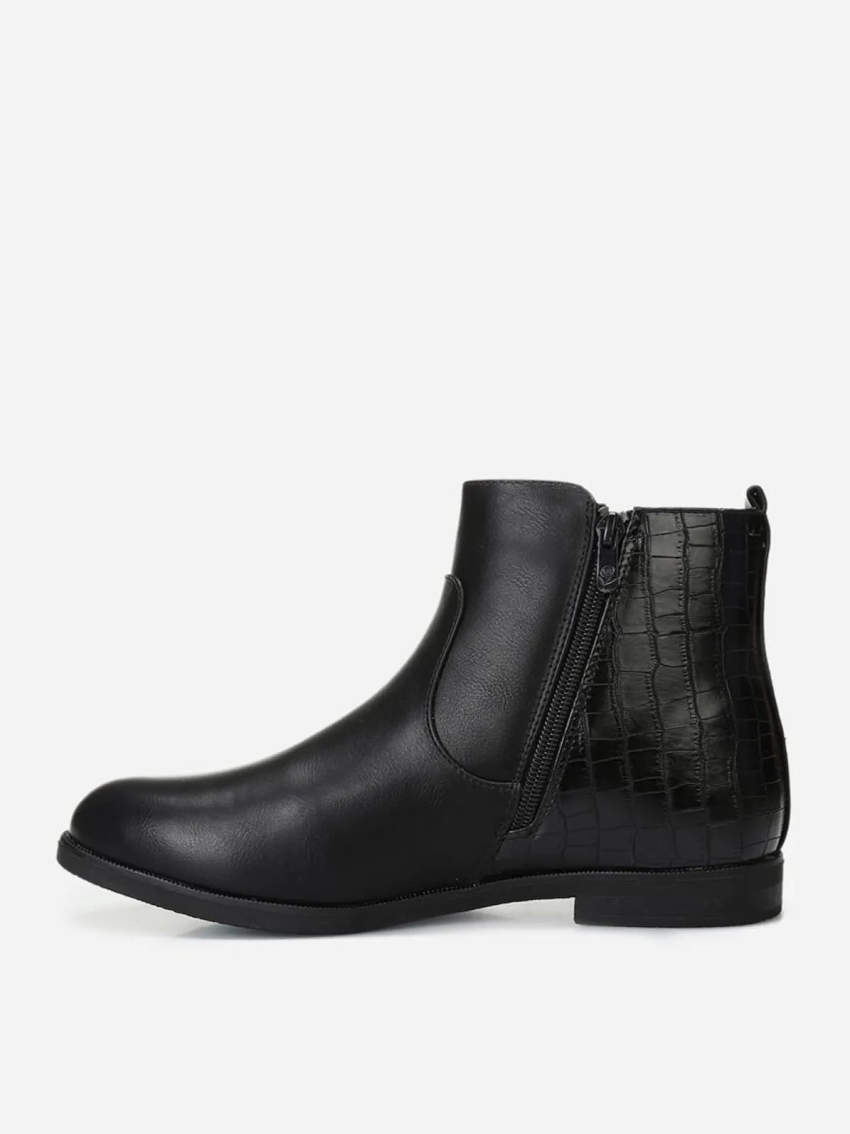 Discount La Modeuse Bottines bi-matière grandes tailles Noir