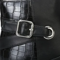 Discount La Modeuse Bottines bi-matière grandes tailles Noir