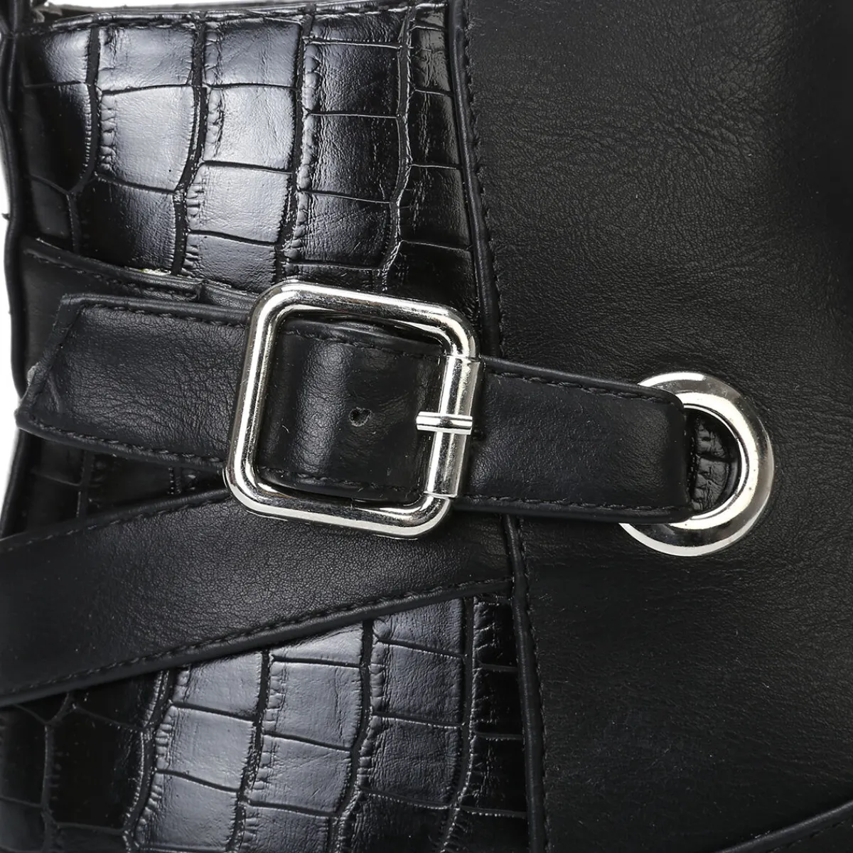 Discount La Modeuse Bottines bi-matière grandes tailles Noir