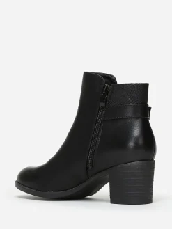 Discount La Modeuse Bottines bi-matières à boucle Noir