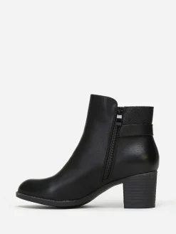 Discount La Modeuse Bottines bi-matières à boucle Noir