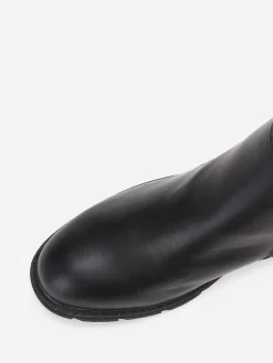 Hot La Modeuse Bottines bi-matières à boucle grandes tailles Noir