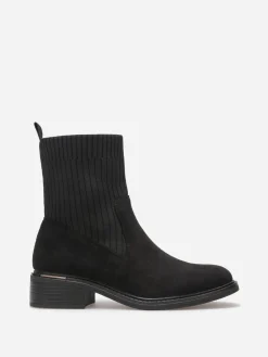 Online La Modeuse Bottines bi-matières à détail métallique Noir