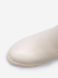 Best La Modeuse Bottines bi-matières à plateforme texturée Beige