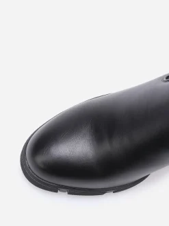 Clearance La Modeuse Bottines bi-matières à plateforme texturée Noir