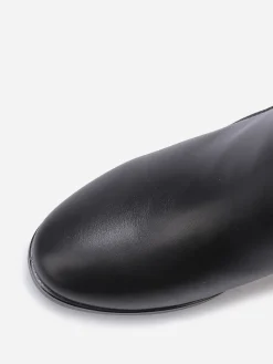 Outlet La Modeuse Bottines bi-matières à talon et boucle Noir