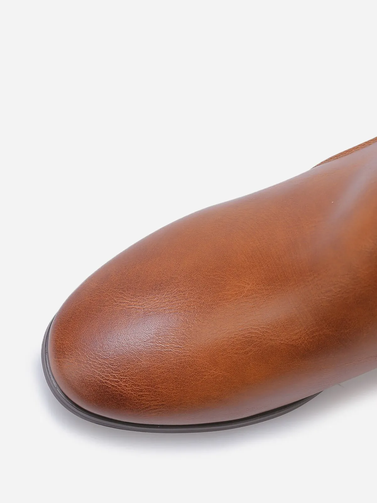 New La Modeuse Bottines bi-matières à talon et boucle Camel