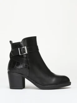 Best La Modeuse Bottines bi-matières  avec bride à boucle Noir