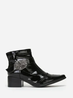Sale La Modeuse Bottines bout pointu vernies Noir