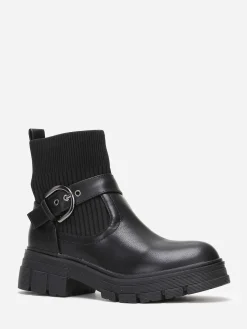 Hot La Modeuse Bottines chaussettes à boucle Noir