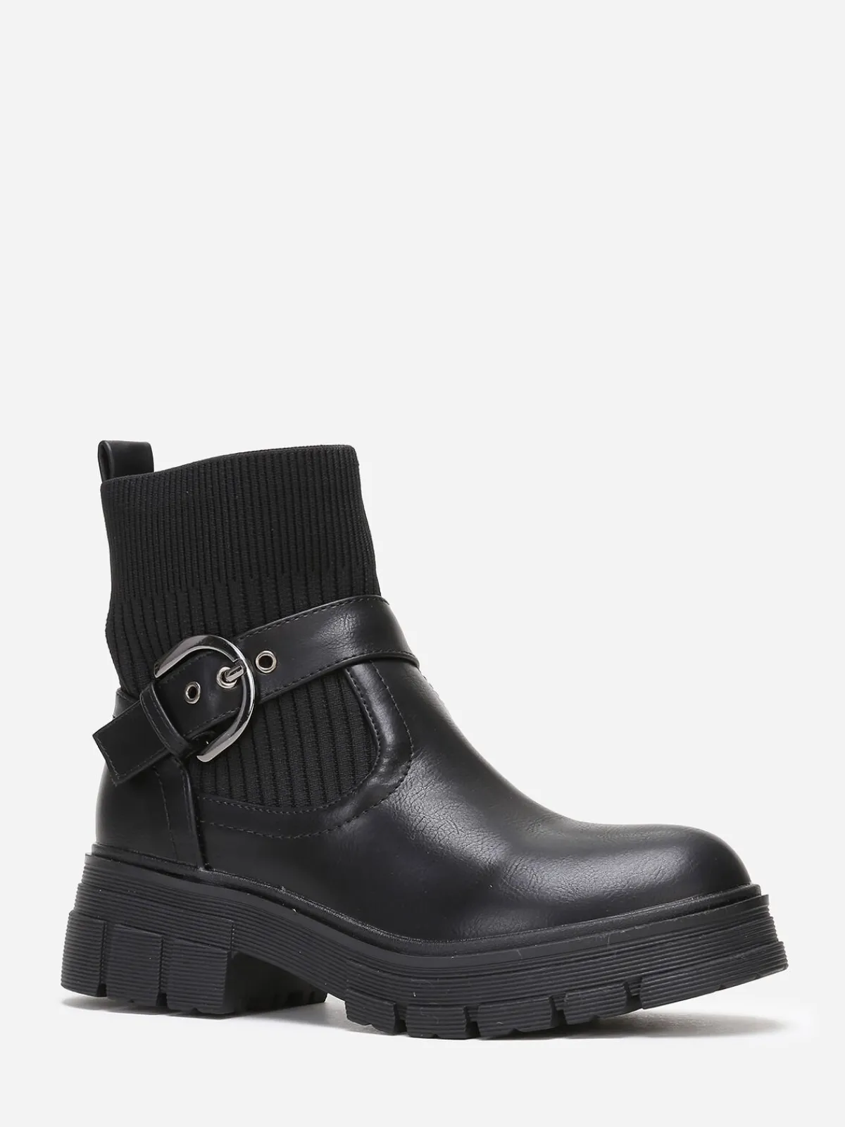 Hot La Modeuse Bottines chaussettes à boucle Noir