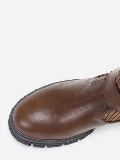 La Modeuse Bottines chaussettes à boucle Marron