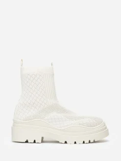 Hot La Modeuse Bottines chaussettes crantées Beige