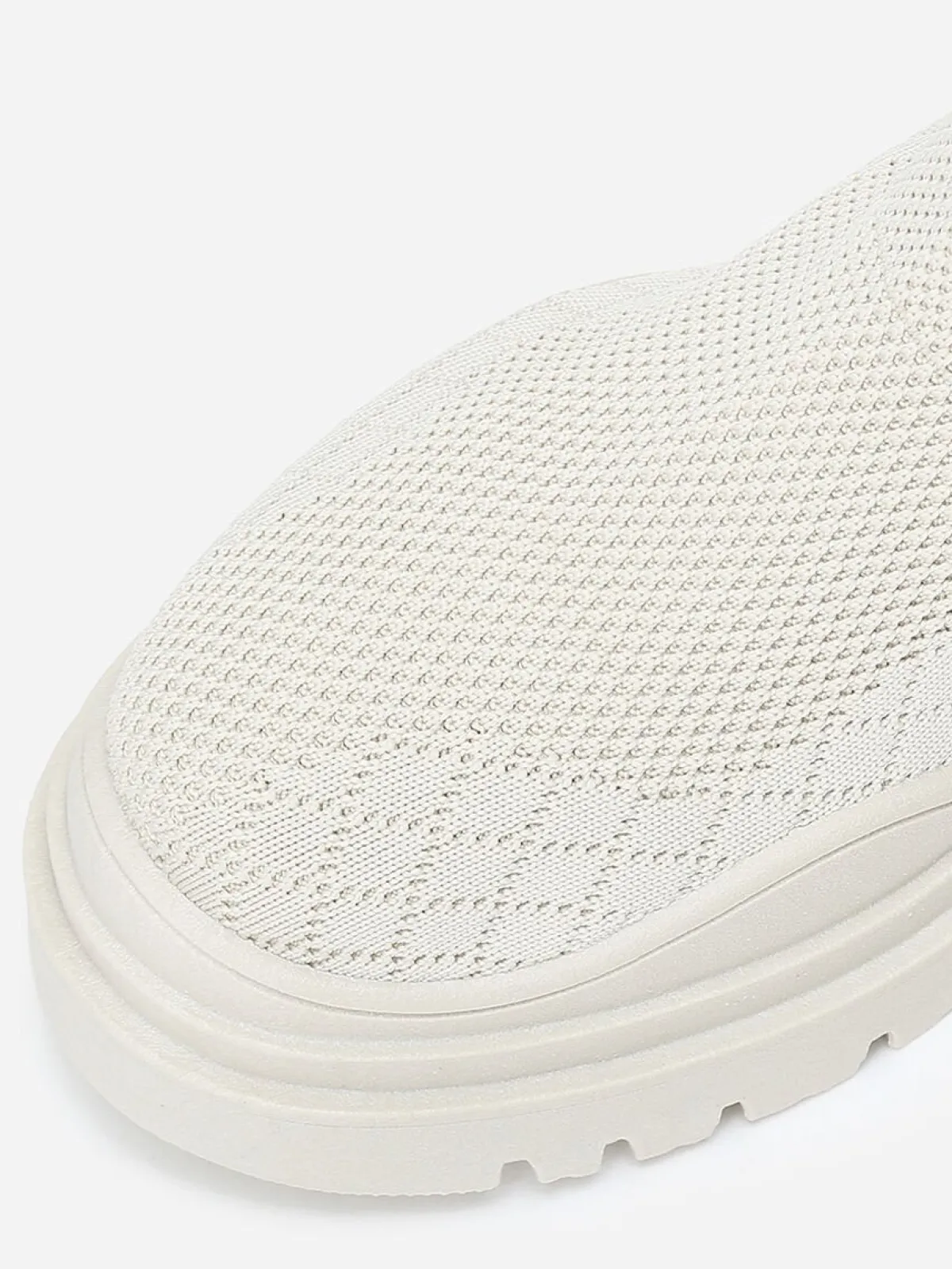 Hot La Modeuse Bottines chaussettes crantées Beige